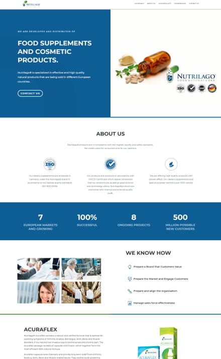 website developed nutrilago